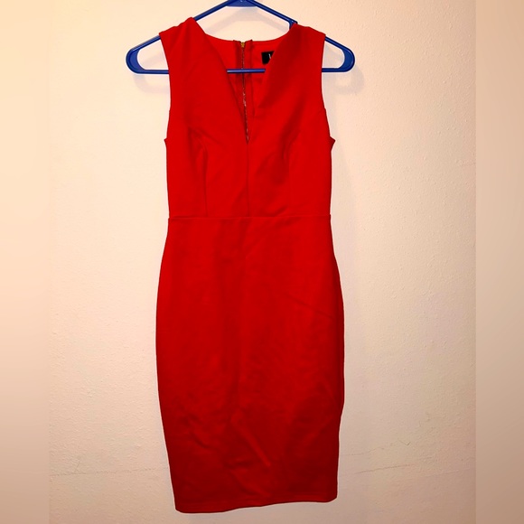 (S) NWOT LuLu's Red Cocktail Bodycon Dress - Picture 2 of 9